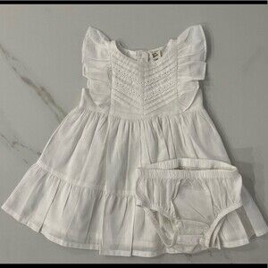 Baby Oshkosh Baby Girl White Eyelet Ruffle Tiered Sundress 12 Month